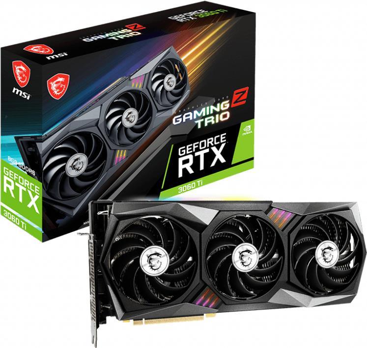 Купить MSI GeForce RTX 3060 Ti GAMING Z TRIO 8G LHR - Grafikkarten - GF RTX 3060 Ti - 8GB GDDR6 - PCIe 4,0 - HDMI, 3 x DisplayPort (V390-290R) в магазине wardena.ru