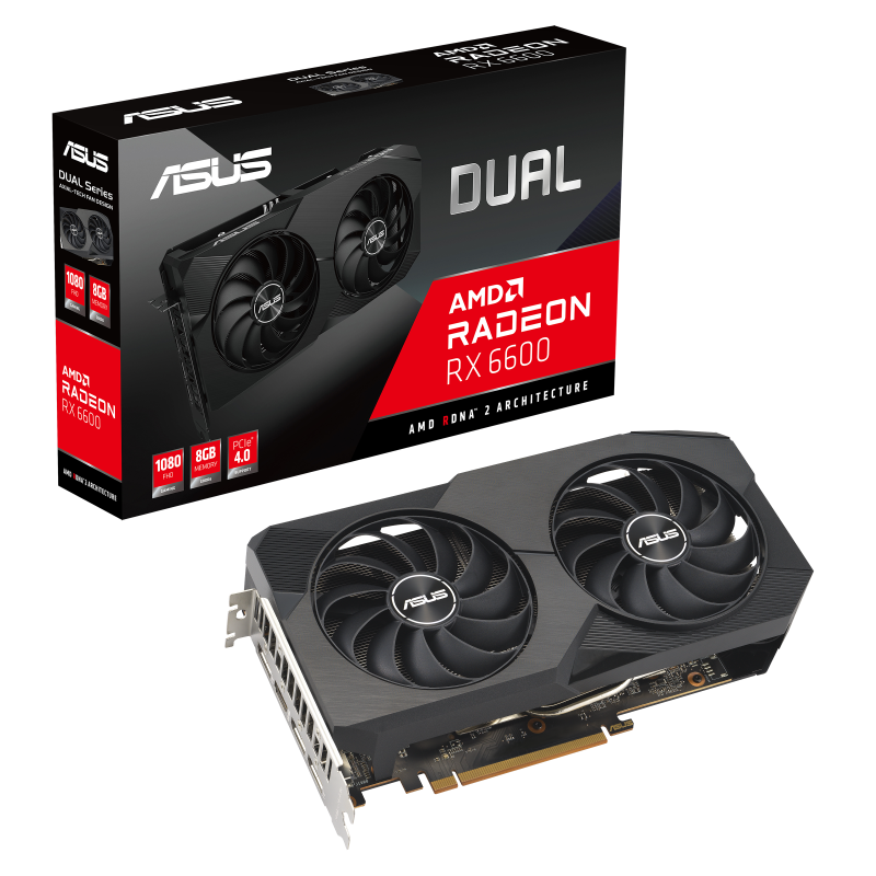 Купить ASUS Dual Radeon RX 6600 V2 8GB - Grafikkarten - Radeon RX 6600 - 8 GB GDDR6 - PCIe 4.0 - HDMI, 3 x DisplayPort - Grau - Box (90YV0GP2-M0NA00) в магазине wardena.ru