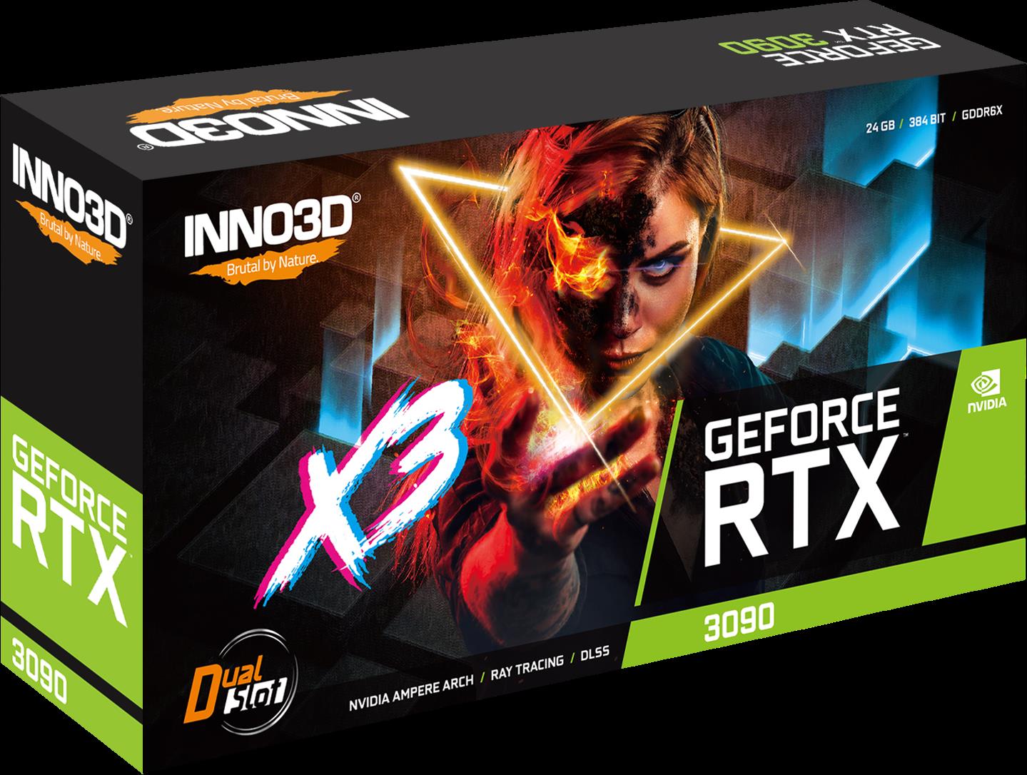 Купить Inno3D GeForce RTX 3090 X3 - Grafikkarten - GF RTX 3090 - 24 GB GDDR6X - PCIe 4.0 x16 - HDMI, 3 x DisplayPort (N30903-246X-1880VA44) в магазине wardena.ru