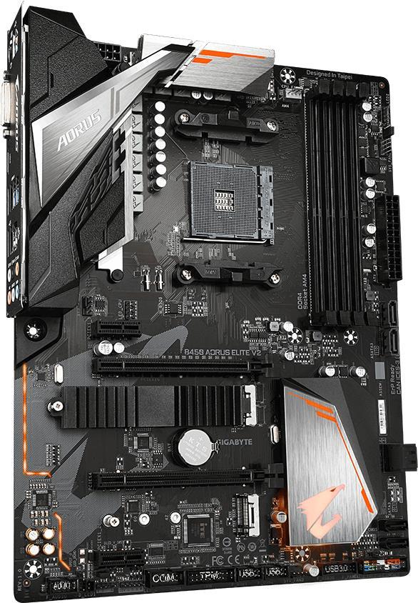 Купить Gigabyte B450 AORUS Elite V2 - 1,0 - Motherboard - ATX - Socket AM4 - AMD B450 - USB 3,1 Gen 1 - Gigabit LAN - Onboard-Grafik (CPU erforderlich) - HD Audio (8-Kanal) (B450 AORUS ELITE V2) в магазине wardena.ru