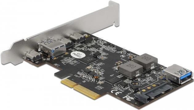 Купить Delock - USB-Adapter - PCIe 3.0 x4 Low-Profile - USB-C 3,2 Gen 2 x 3 + USB 3,2 Gen 2 x 1 + USB 3,2 Gen 2 (intern) x 1 (90060) в магазине wardena.ru