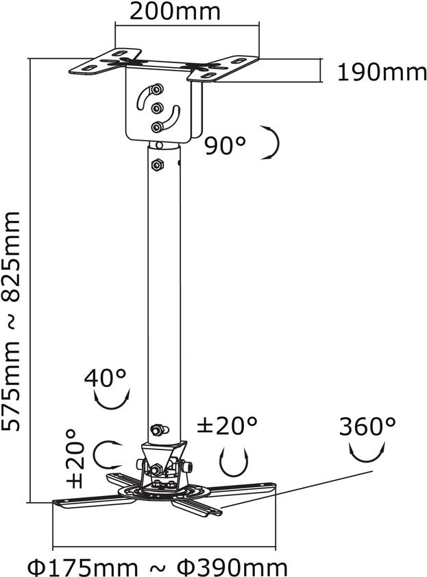Купить Neomounts by NewStar NewStar Projektor Deckenhalterung (Höhe: 29-81 cm) / Max. Gewicht 15 kg / Max. Gewicht 15 kg (BEAMER-C100) в магазине wardena.ru