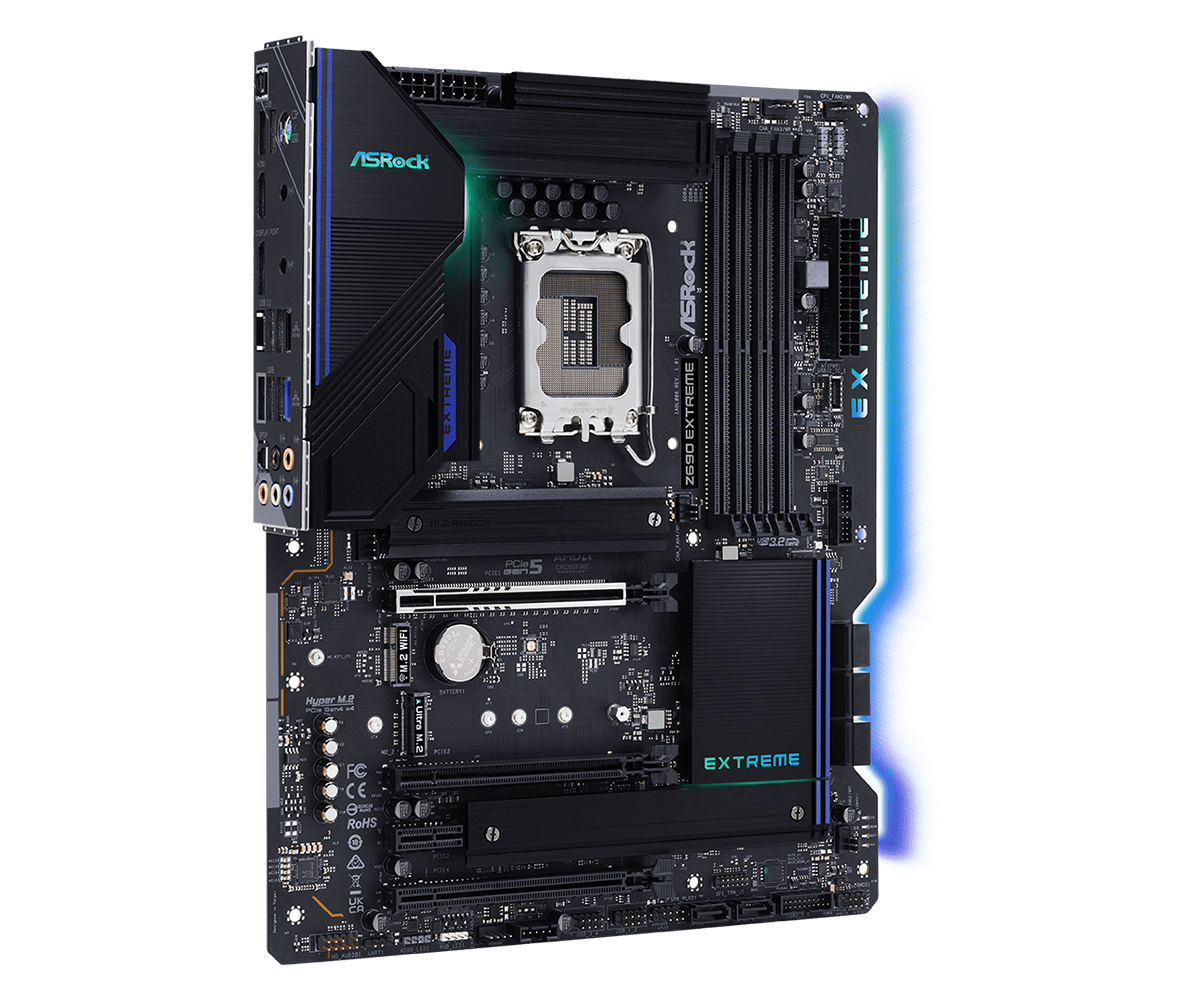 Купить ASRock Z690 Extreme - Motherboard - ATX - LGA1700-Sockel - Z690 Chipsatz - USB-C Gen2, USB 3,2 Gen 1, USB 3,2 Gen 2, USB-C Gen 2x2 - Gigabit LAN, 2,5 Gigabit LAN - Onboard-Grafik (CPU erforderlich) - HD Audio (8-Kanal) ( (90-MXBHN0-A0UAYZ) в магазине wardena.ru