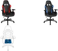 Купить Topstar Chefsessel "Speed Chair 5,10cm (2"), schwarz/rot Bezug: 68 % PVC, 30 % Polyester, 2 % PU, stufenlose Sitz - 1 Stück (7830TW3 KU01) в магазине wardena.ru