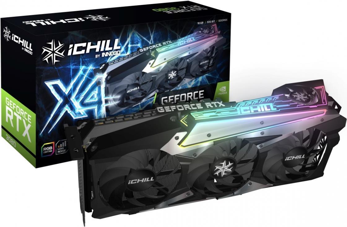 Купить Inno3D GEFORCE RTX 3080 ICHILL X4 LHR - Grafikkarten - GF RTX 3080 - 10 GB GDDR6X - PCIe 4.0 x16 - HDMI, 3 x DisplayPort (C30804-106XX-1810VA36H) в магазине wardena.ru