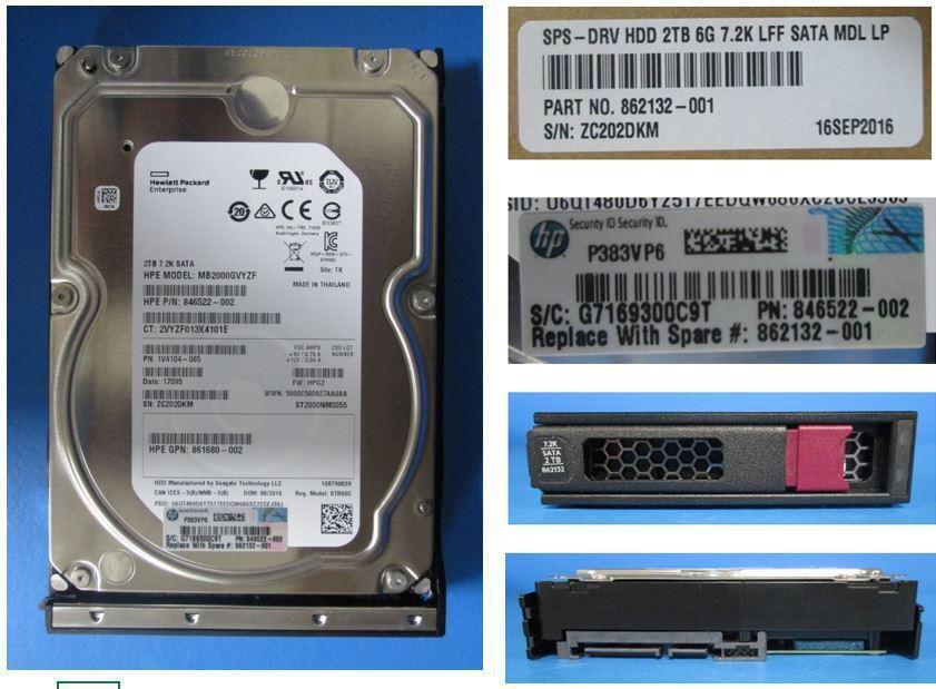 Купить HPE - Festplatte - 2 TB - 3.5" LFF Low Profile (8.9 cm LFF Low Profile) - SATA 6Gb/s - 7200 U/min (862132-001) в магазине wardena.ru