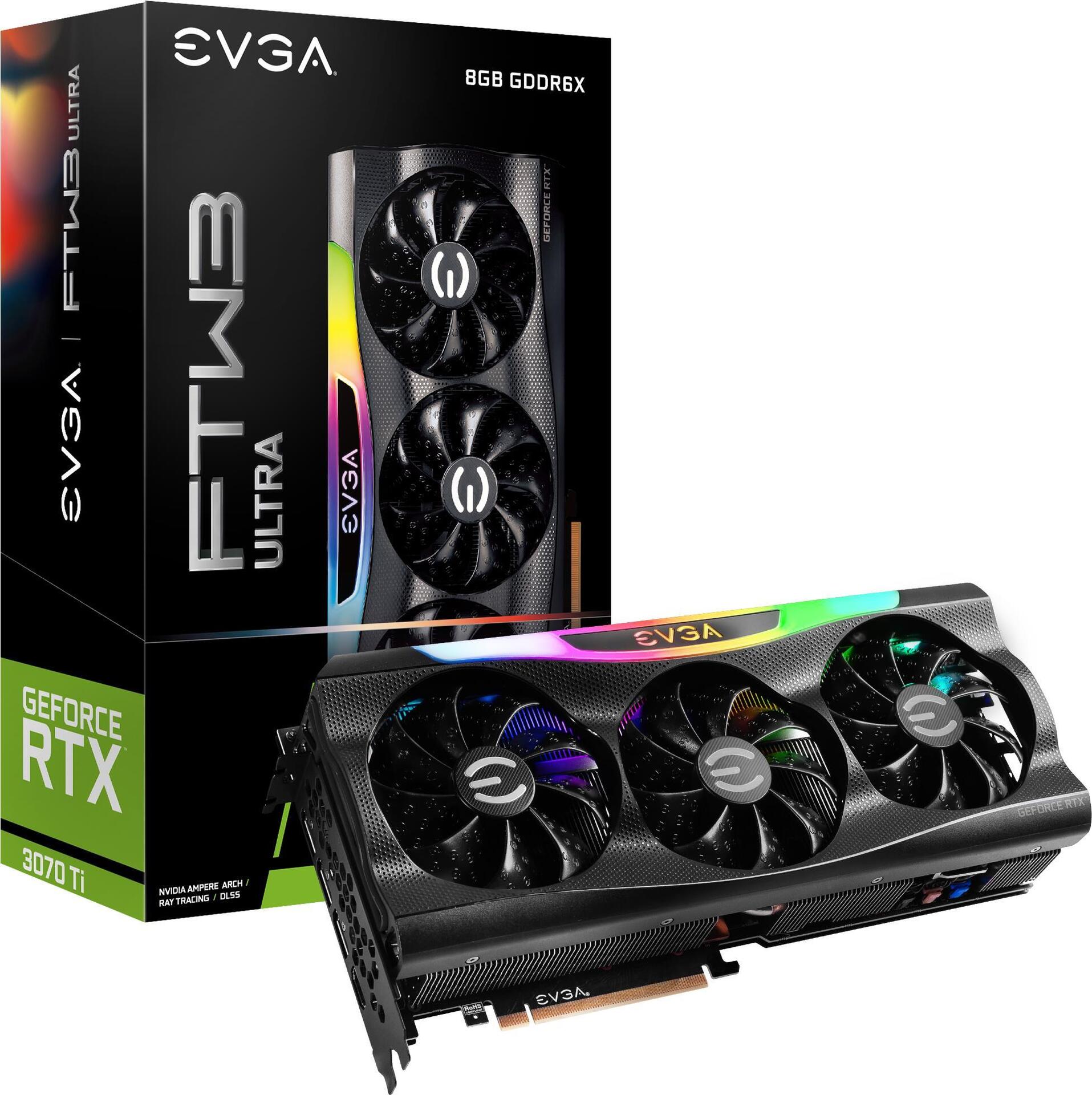Купить EVGA GeForce RTX 3070 Ti FTW3 ULTRA GAMING - Grafikkarten - GF RTX 3070 Ti - 8 GB GDDR6X - PCIe 4.0 x16 - HDMI, 3 x DisplayPort (08G-P5-3797-KL) в магазине wardena.ru