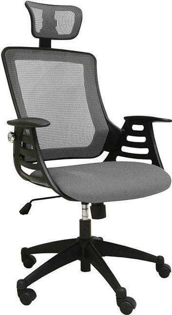 Купить Bürostuhl MERANO mit Kopfstütze, 64,5xT49xH96-103cm, Sitz- und Stützteile: Stoffgeflecht, Farbe: Grau в магазине wardena.ru