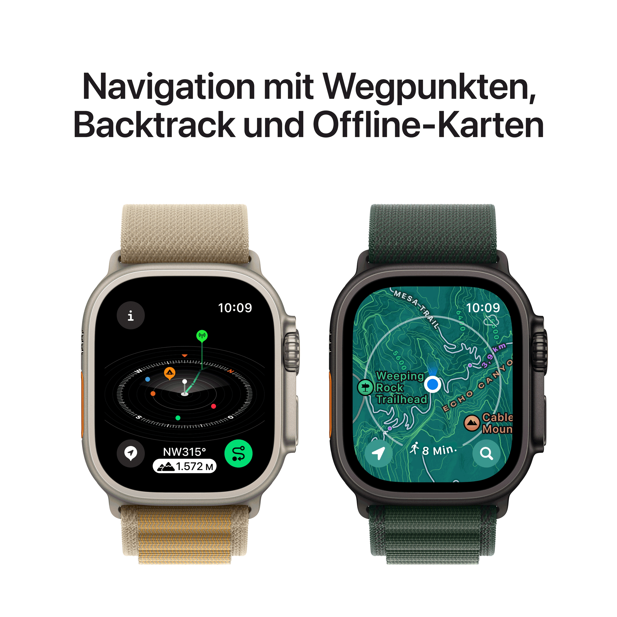 Купить Apple Watch Ultra 2 GPS + Cellular 49mm Black Titanium Case mit Dark Green Alpine Band - Large (MX4T3FD/A) в магазине wardena.ru