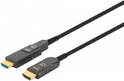 Купить MANHATTAN Aktives optisches High Speed HDMI-Glasfaserkabel mit abnehmbarem Stecker 4K@60Hz UHD, HDMI-Stecker auf Micro-HDMI-Stecker (Typ D) und abnehmbarer HDMI-Stecker (Typ A), 50 m, HEC, ARC, vergoldete Kontakte, schwa (355537) в магазине wardena.ru