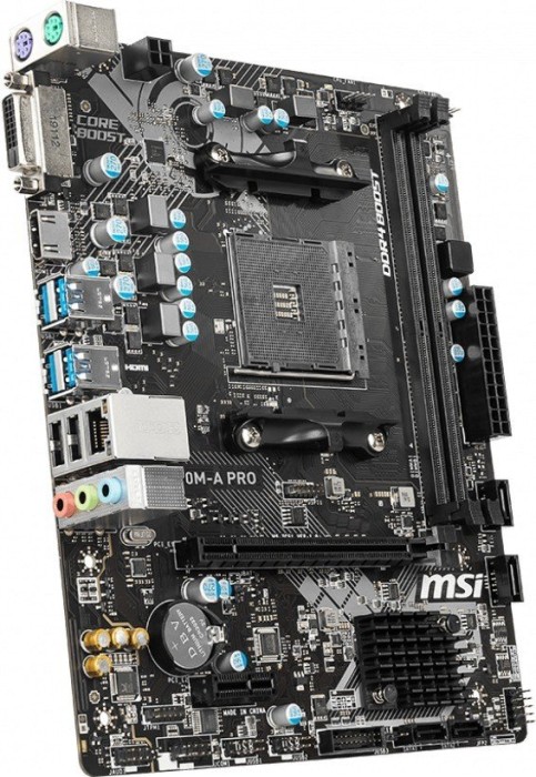 Купить MSI A320M-A PRO - Motherboard - micro ATX - Socket AM4 - AMD A320 - USB 3,1 Gen 1 - Gigabit LAN - Onboard-Grafik (CPU erforderlich) - HD Audio (8-Kanal) (7C51-001R) в магазине wardena.ru