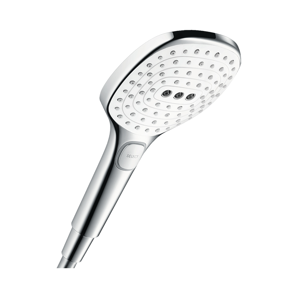 Купить Hansgrohe Raindance Select E120 Air 3jet ручной душ хром-белый матовый 26520400 в магазине wardena.ru