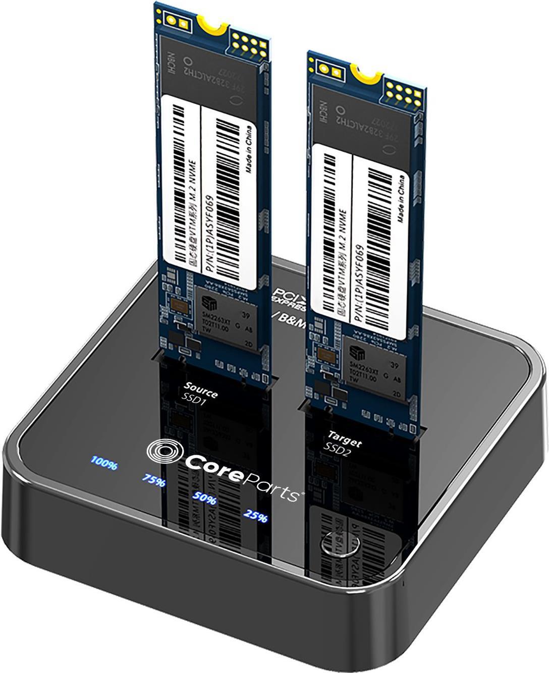Купить CoreParts MS-CLONER-NVME Speicherlaufwerk-Docking-Station USB 3.2 Gen 2 (3.1 Gen 2) Type-C Schwarz (MS-CLONER-NVME) в магазине wardena.ru