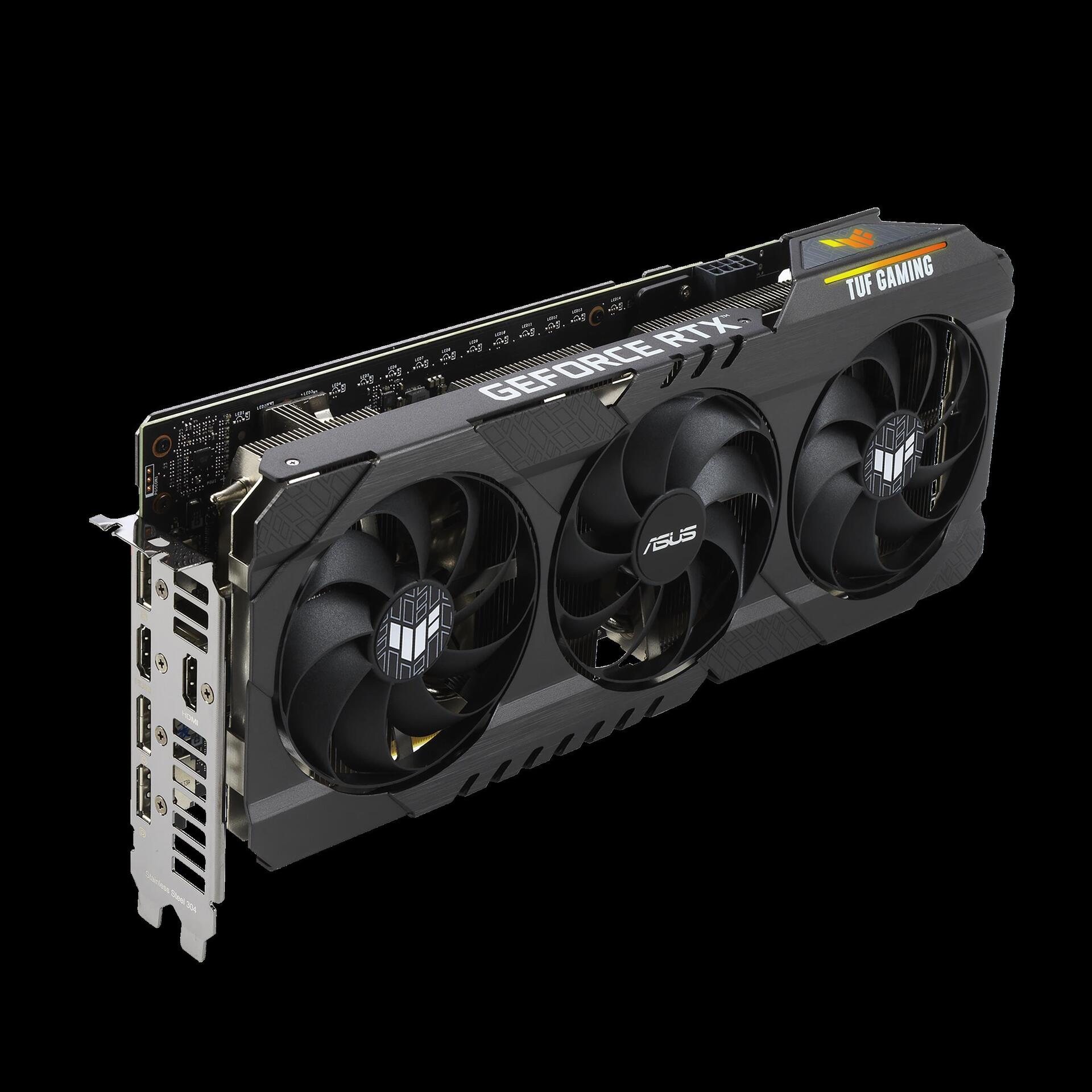 Купить ASUS TUF Gaming GeForce RTX 3060 V2 OC, TUF-RTX3060-O12G-V2-GAMING, 12GB GDDR6, 2x HDMI, 3x DP (90YV0GC0-M0NA10) в магазине wardena.ru