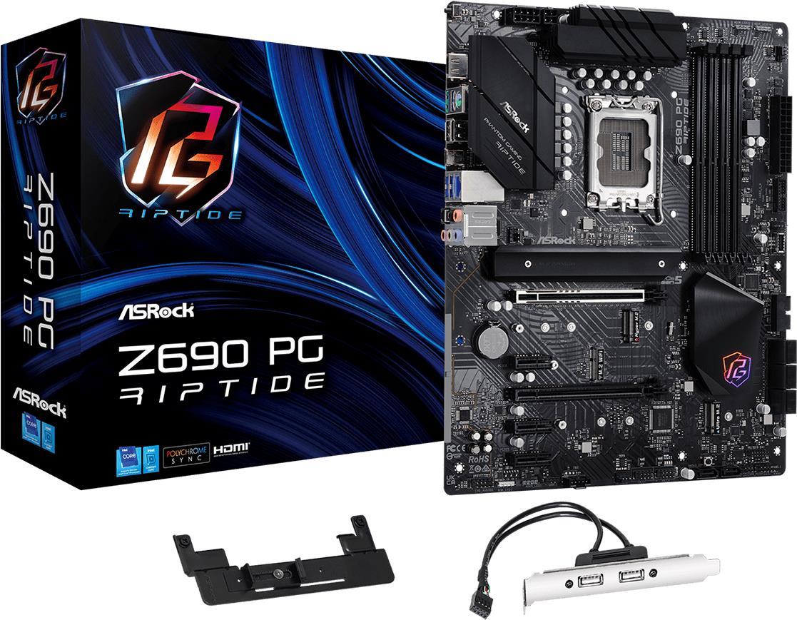 Купить ASRock Z690 PG Riptide - Motherboard - ATX - LGA1700-Sockel - Z690 Chipsatz - USB-C Gen1, USB 3,2 Gen 1, USB 3,2 Gen 2, USB-C Gen 2x2 - 2,5 Gigabit LAN - Onboard-Grafik (CPU erforderlich) - HD Audio (8-Kanal) (90-MXBHQ0- (90-MXBHQ0-A0UAYZ) в магазине wardena.ru