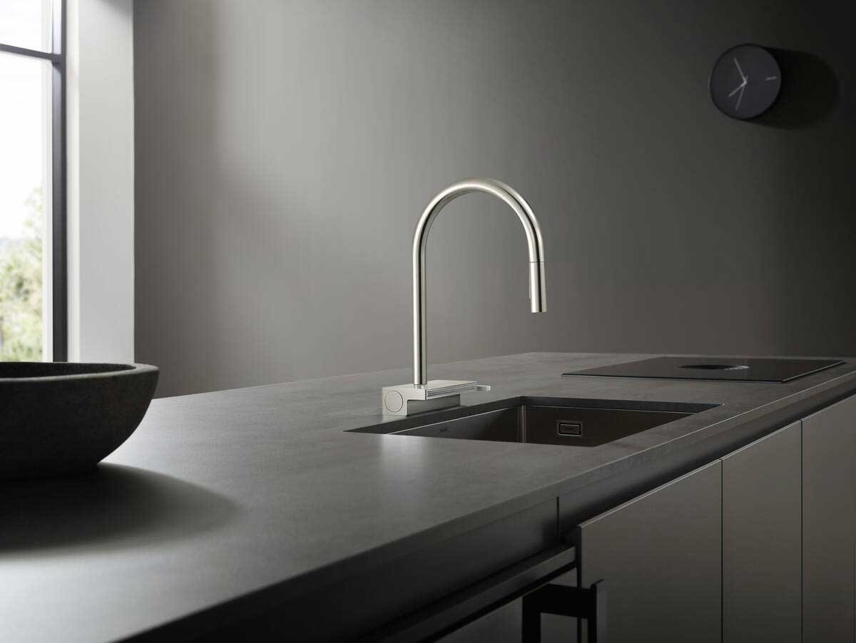 Купить Hansgrohe Aquno Select M81 Смеситель черный матовый 73831670 в магазине wardena.ru