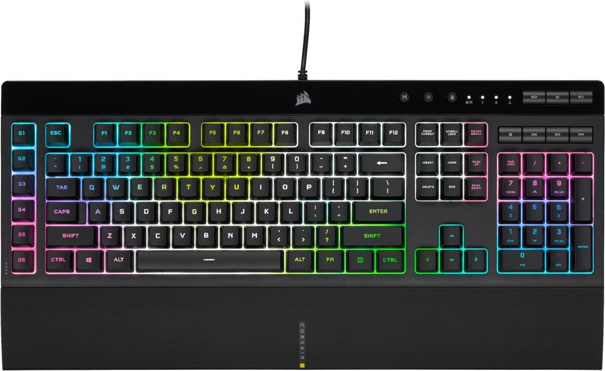 Купить CORSAIR Gaming K55 RGB PRO XT - Tastatur - Hintergrundbeleuchtung - USB - Deutsch - Schwarz (CH-9226715-DE) в магазине wardena.ru