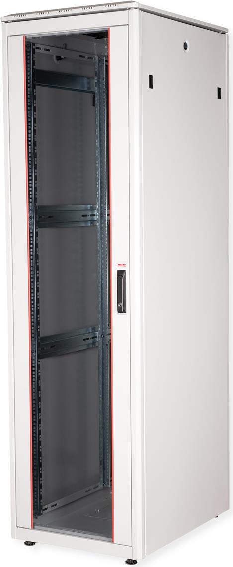 Купить Roline Pro - Schrank Netzwerkschrank - mit Glastür, 600 x 800 mm (B x T) - RAL 7035, Hellgrau - 42HE - 48.3 cm (19") (26.21.0063) в магазине wardena.ru