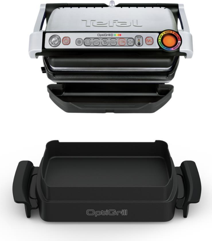 Купить Tefal OptiGrill + Optigrill+ Snacking&Baking GC714D - Edelstahl - Rechteckig - 600 cm² - Aluminium - Thermoplast - Fertig - Temperatur (GC714D) в магазине wardena.ru