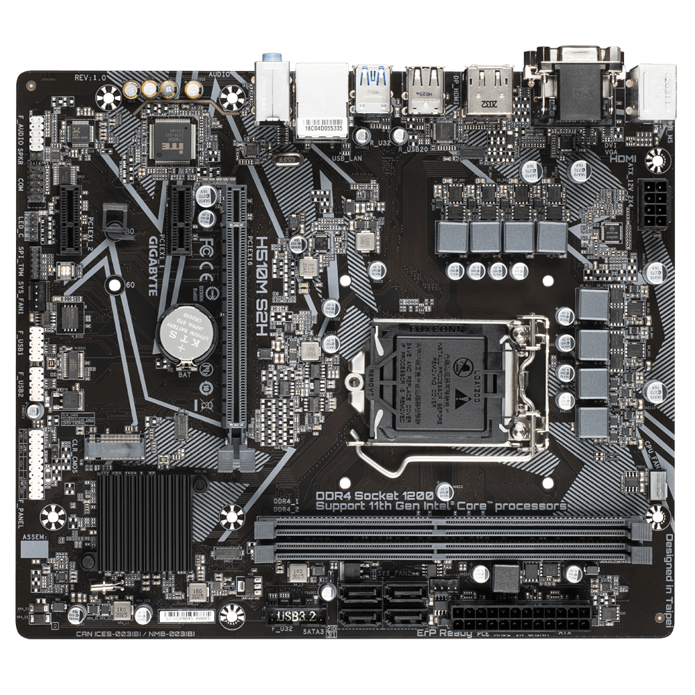 Купить Gigabyte H510M S2H (rev. 1.0) - Intel - LGA 1200 (Socket H5) - Intel® Celeron® - Intel® Core™ i3 - Intel Core i5 - Intel Core i7 - Intel Core i9 - Intel® Pentium® - LGA 1200 (Socket H5) - DDR4-SDRAM - 64 GB (H510M S2H) в магазине wardena.ru