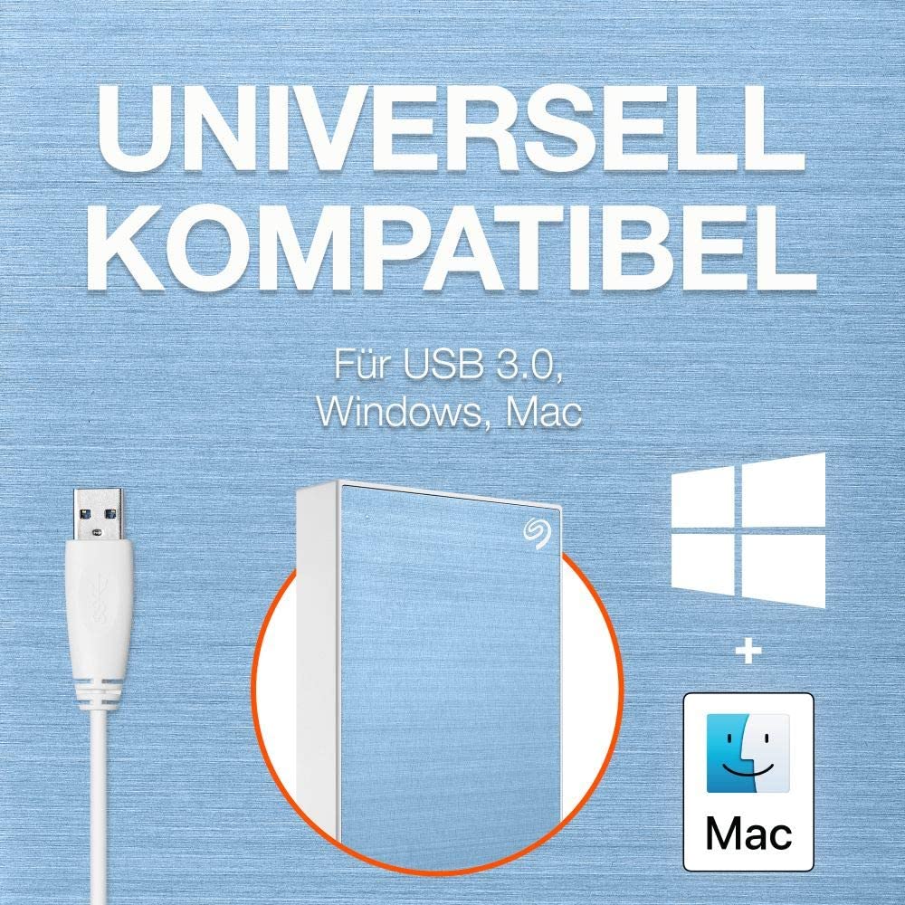 Купить Seagate One Touch HDD STKC4000402 - Festplatte - 4 TB - extern (tragbar) - USB 3.2 Gen 1 - Hellblau - mit 2 Jahre Seagate Rescue Datenwiederherstellung в магазине wardena.ru