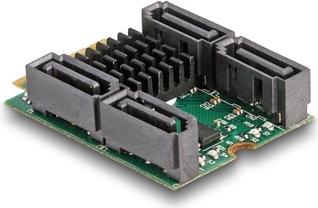 Купить Delock Konverter M.2 Key B+M Stecker zu 4 x SATA Stecker mit RAID und HyperDuo (61062) в магазине wardena.ru