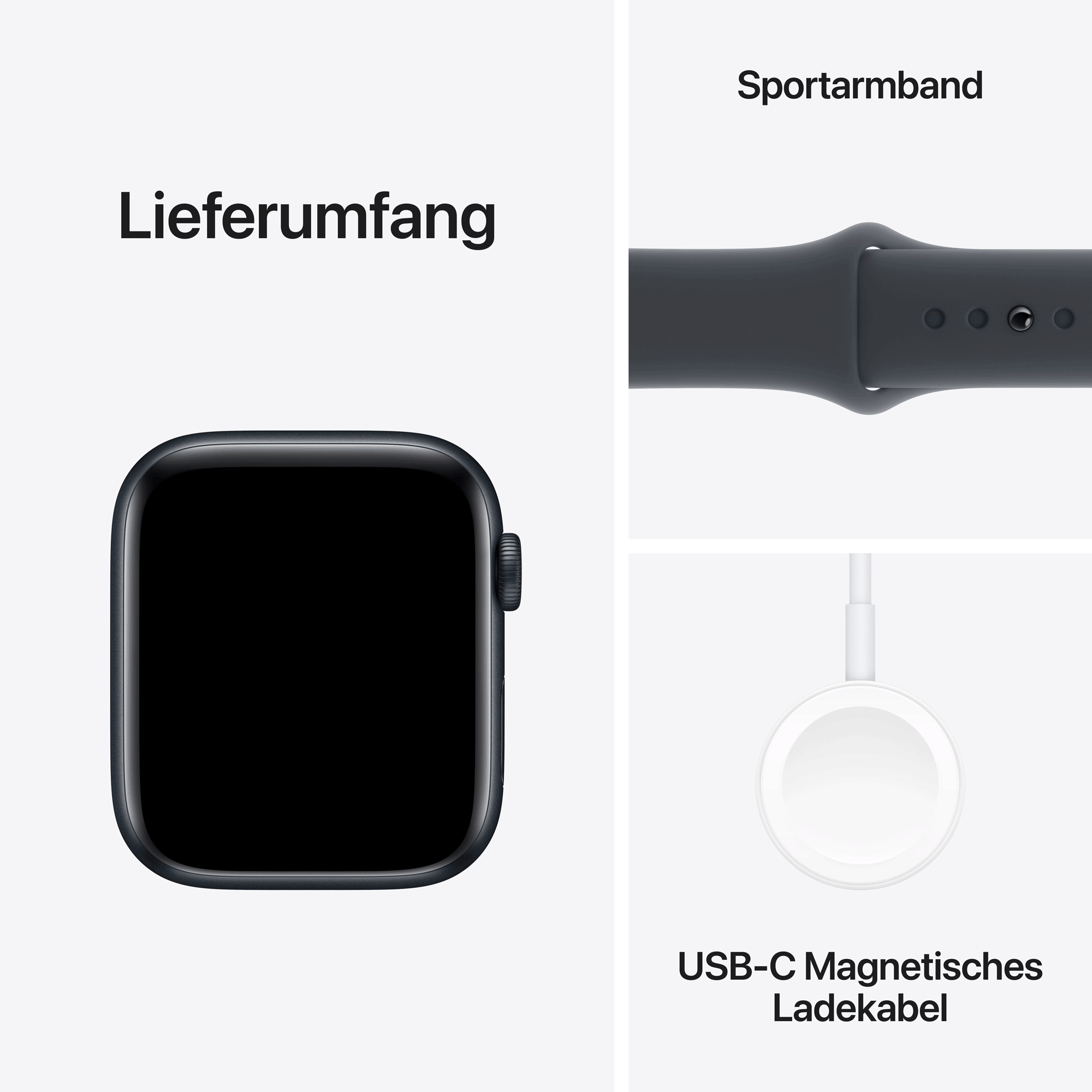 Купить Apple Watch SE GPS 44mm Midnight Aluminium Case mit Midnight Sport Band - M/L (MXEK3QF/A) в магазине wardena.ru