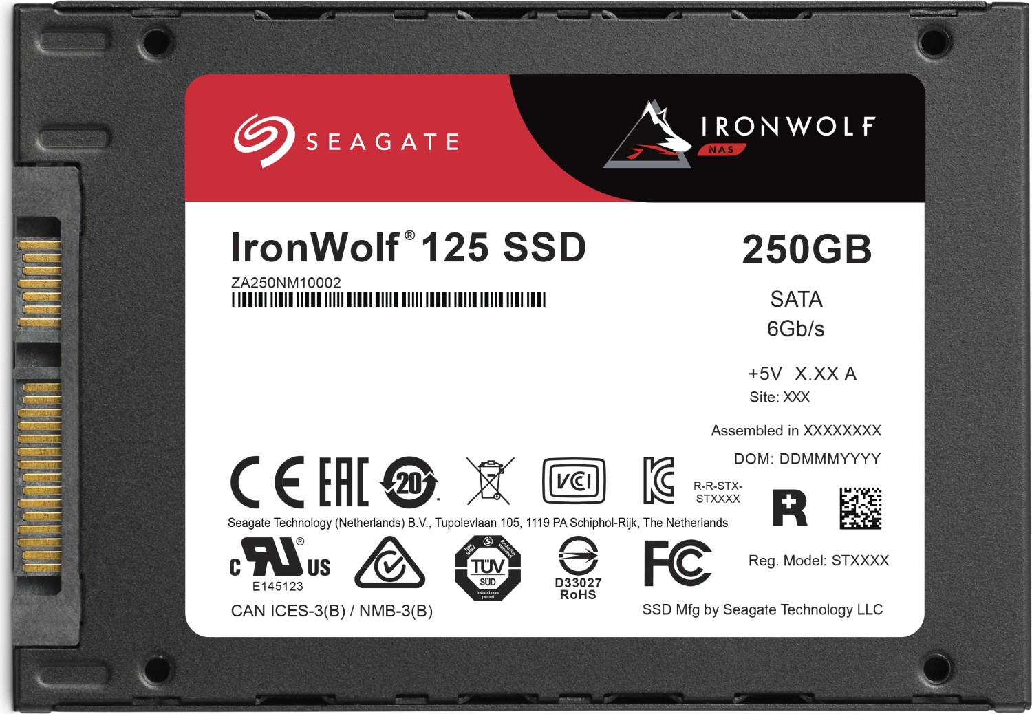 Купить Seagate IronWolf 125 ZA250NM1A002 - SSD - 250GB - intern - 2.5" (6,4 cm) - SATA 6Gb/s - mit 3 Jahre Seagate Rescue Datenwiederherstellung (ZA250NM1A002) в магазине wardena.ru