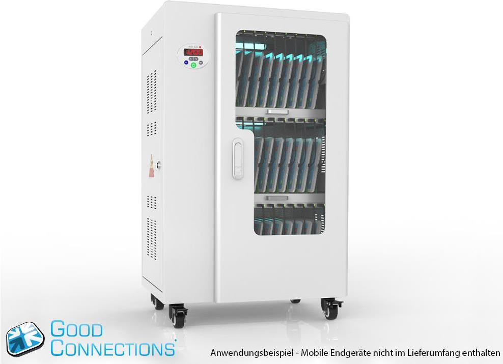 Купить Good Connections - Wagen (sync, charge and UV clean) - für 30 Tablets - verriegelbar - Stahl - Grau - Ausgang: 5 V (PCT01-A30G) в магазине wardena.ru
