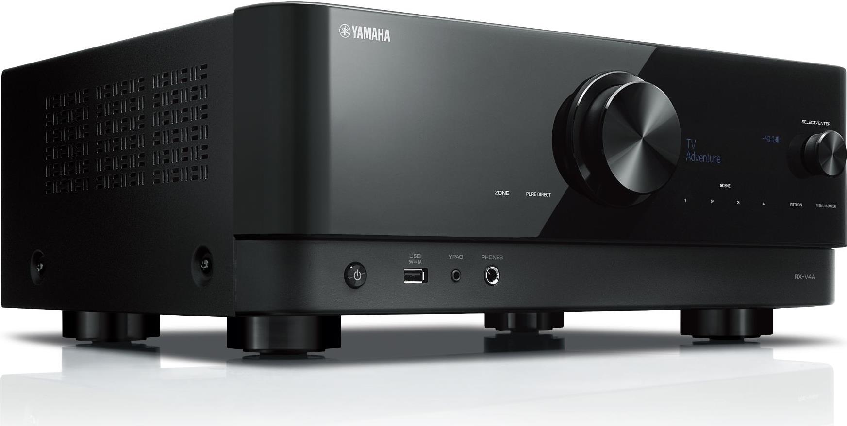Купить Yamaha RX-V4A - 5.2 Kanäle - Surround - 115 W - 32-bit/384kHz - Polklemme - Verkabelt & Kabellos (RX-V4ABL) в магазине wardena.ru