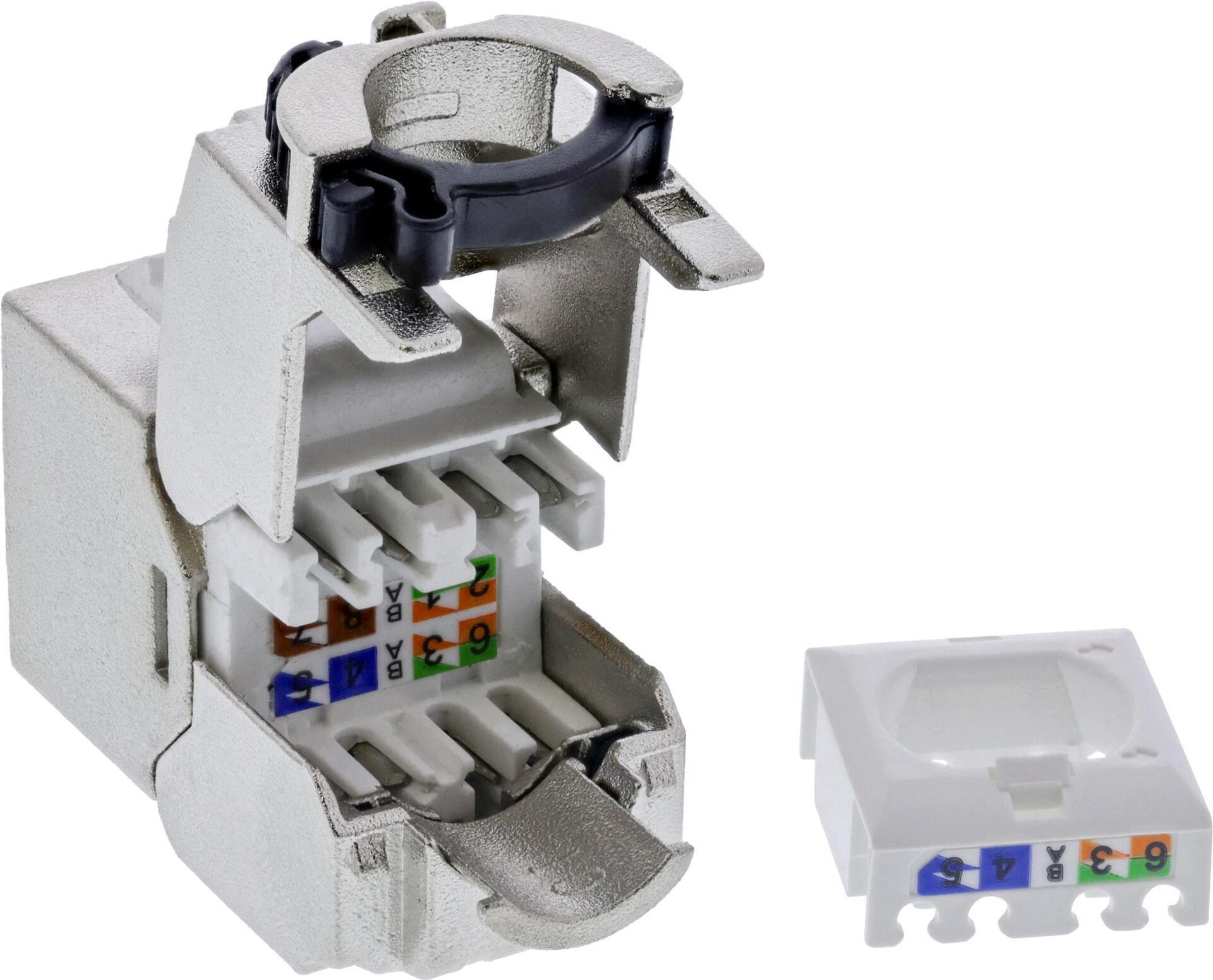 Купить 24er Bulk-Pack InLine® Keystone RJ45 Buchse Slim, SNAP-In, Cat.6A, integrierter Kabelbinder (B-76202P) в магазине wardena.ru