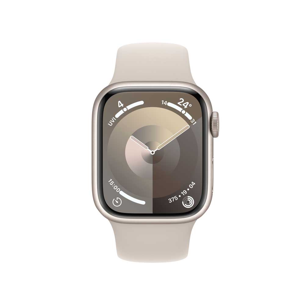 Купить APPLE Watch Series 9 GPS 41mm Starlight Aluminium Case with Starlight Sport Band - S/M (MR8T3QF/A) в магазине wardena.ru