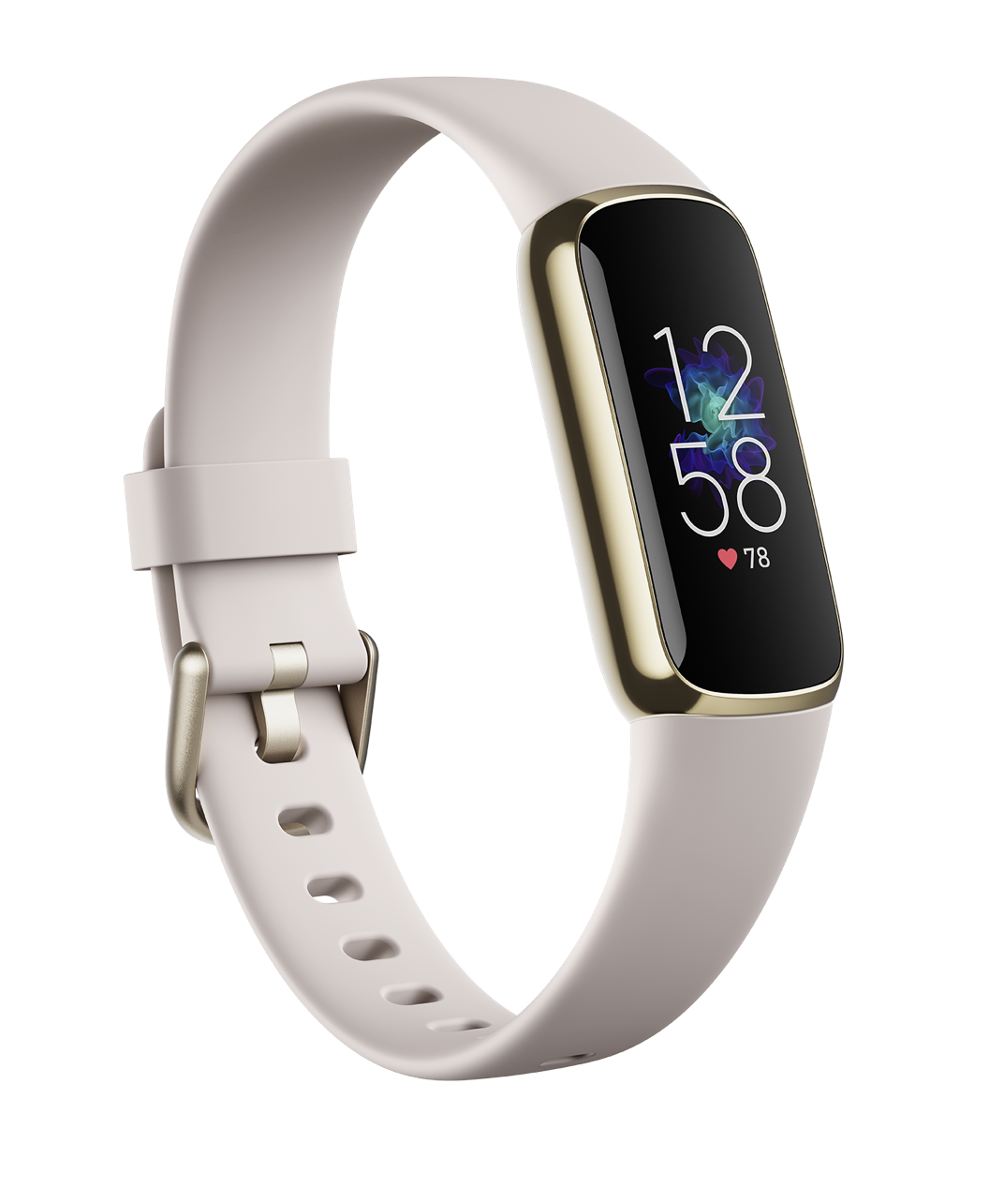 Купить Fitbit Luxe - Edelstahl in Soft Gold - Aktivitätsmesser mit Band - Silikon - Lunar White - Bandgröße: S/L - Bluetooth (FB422GLWT) в магазине wardena.ru