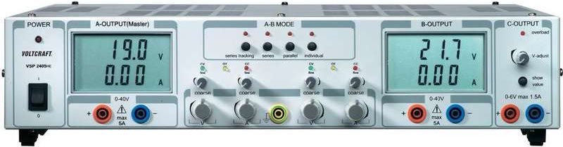 Купить Voltcraft Labornetzgerät, einstellbar VSP 2405 0.1 - 40 V/DC 0 - 5 A 409 W 3 x (VSP 2405) в магазине wardena.ru