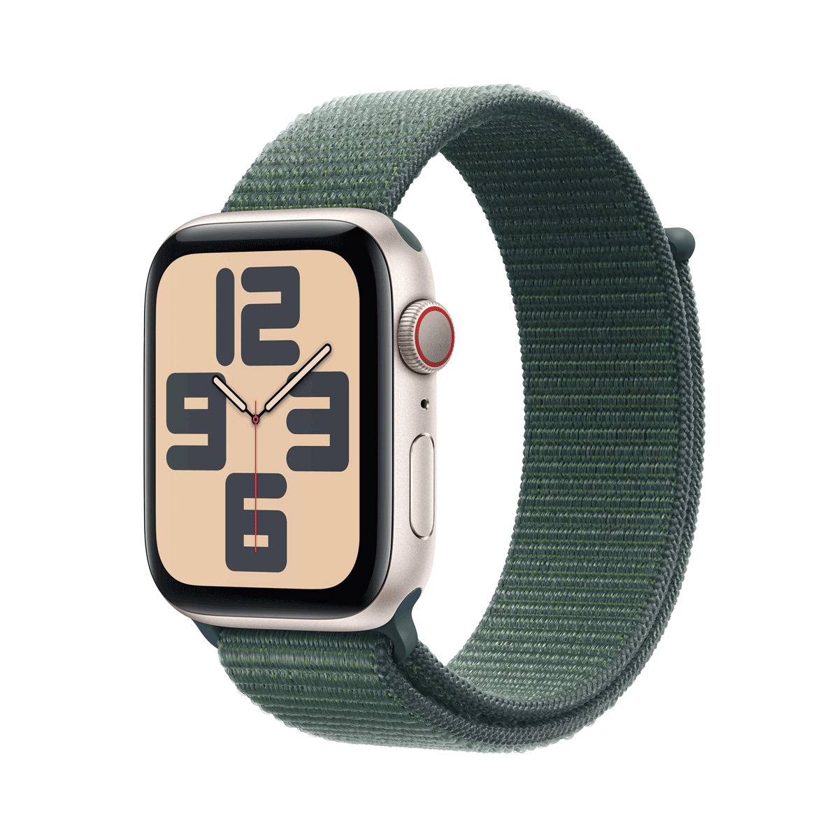 Купить Apple Watch SE GPS + Cellular 44mm Starlight Aluminium Case mit Lake Green Sport Band (MXGV3QF/A) в магазине wardena.ru