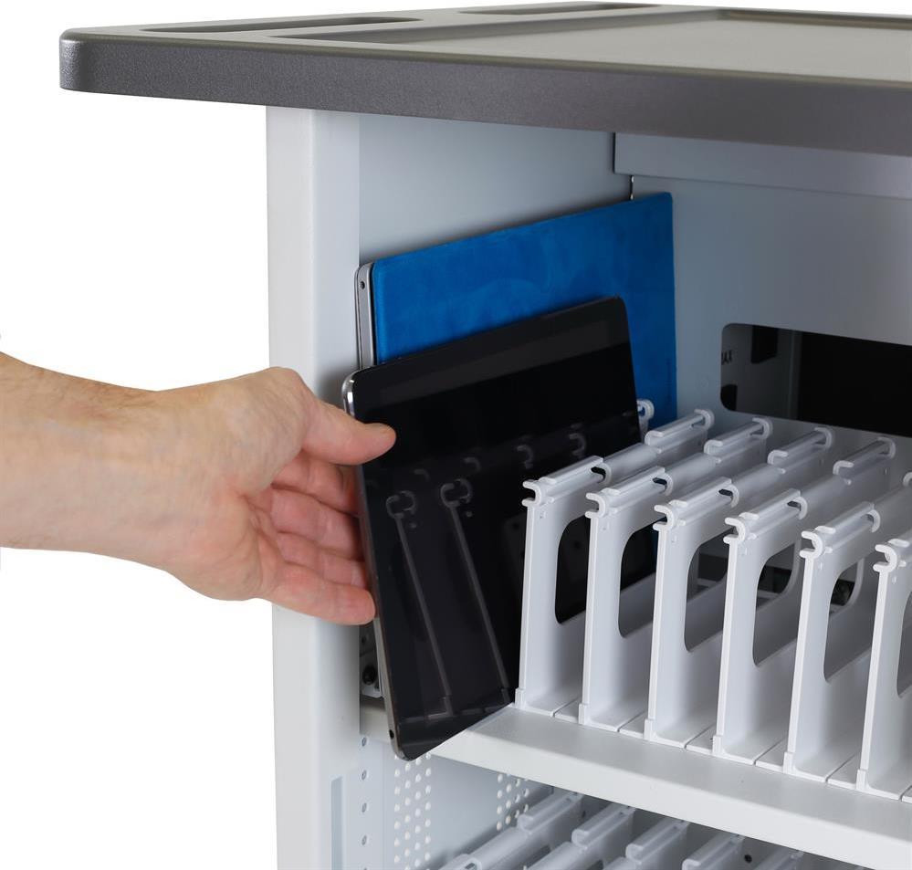 Купить Ergotron YES35 - Wagen (nur Laden) für 35 cellular phones / tablets / eBook readers - verriegelbar - Grau, weiß - Bildschirmgröße: 25.4 cm (bis zu 25,40cm (10")) (YES35-TAB-2) в магазине wardena.ru