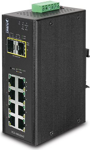Купить Planet Industrial Gigabit LWL Switch IGS-10020MT, 8x 1 Gigabit/s (RJ45), 2x SFP Slot, für Hutschienenmontage (IGS-10020MT) в магазине wardena.ru