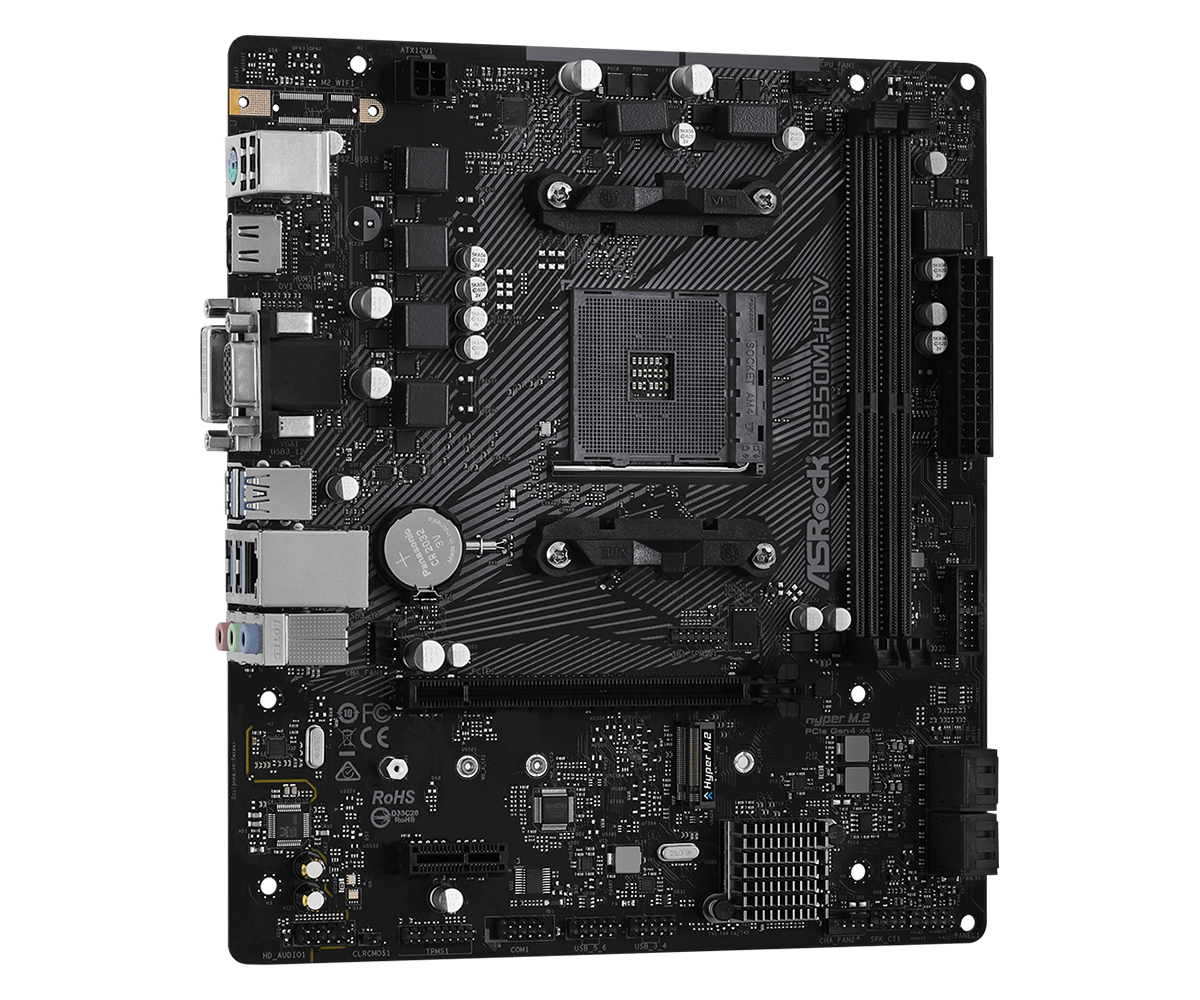 Купить ASRock B550M-HDV - Motherboard - micro ATX - Socket AM4 - AMD B550 Chipsatz - USB 3.2 Gen 1 - Gigabit LAN - Onboard-Grafik (CPU erforderlich) - HD Audio (8-Kanal) (90-MXBDJ0-A0UAYZ) в магазине wardena.ru