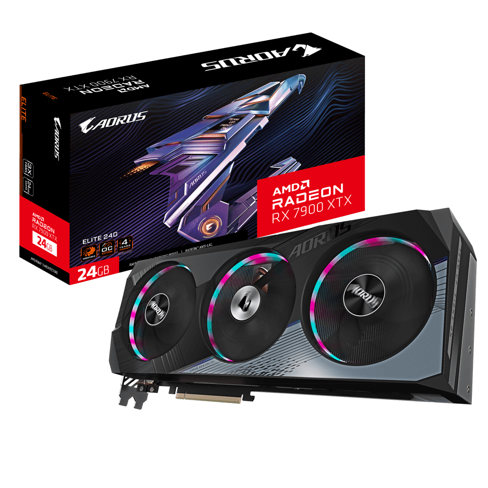 Купить Gigabyte AORUS Radeon RX 7900 XTX ELITE 24G - Radeon RX 7900 XTX - 24 GB - GDDR6 - 384 Bit - 7680 x 4320 Pixel - PCI Express 4.0 (GV-R79XTXAORUS E-24GD) в магазине wardena.ru