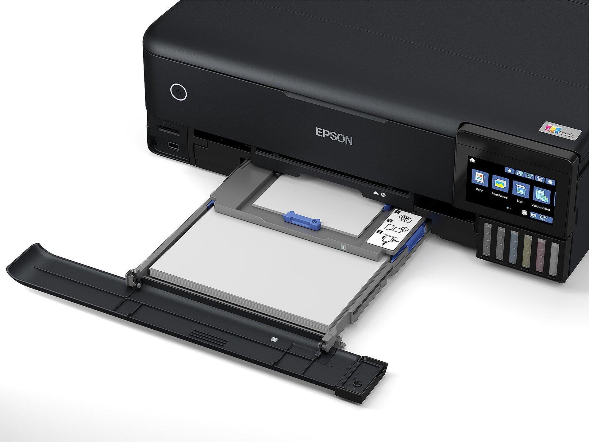 Купить Epson EcoTank ET-8550 - Multifunktionsdrucker - Farbe - Tintenstrahl - refillable - A3 (Medien) - bis zu 16 Seiten/Min. (Drucken) - USB, LAN, USB-Host, Wi-Fi(ac) - Schwarz (C11CJ21401) в магазине wardena.ru
