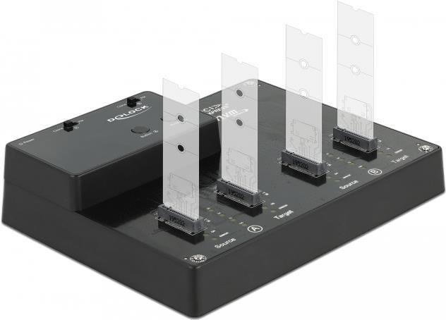 Купить Delock - SSD-Dockingstation mit Klon-Funktion Schächte: 4 - M.2 - M.2 NVMe Card - USB 3,2 (Gen 2) - Schwarz (64124) в магазине wardena.ru