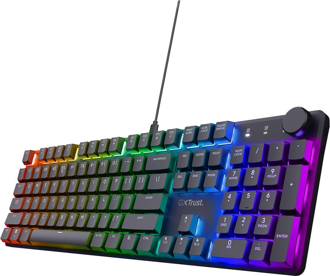 Купить Trust GXT 866 TORIX Tastatur USB QWERTY US International Schwarz (24910) в магазине wardena.ru