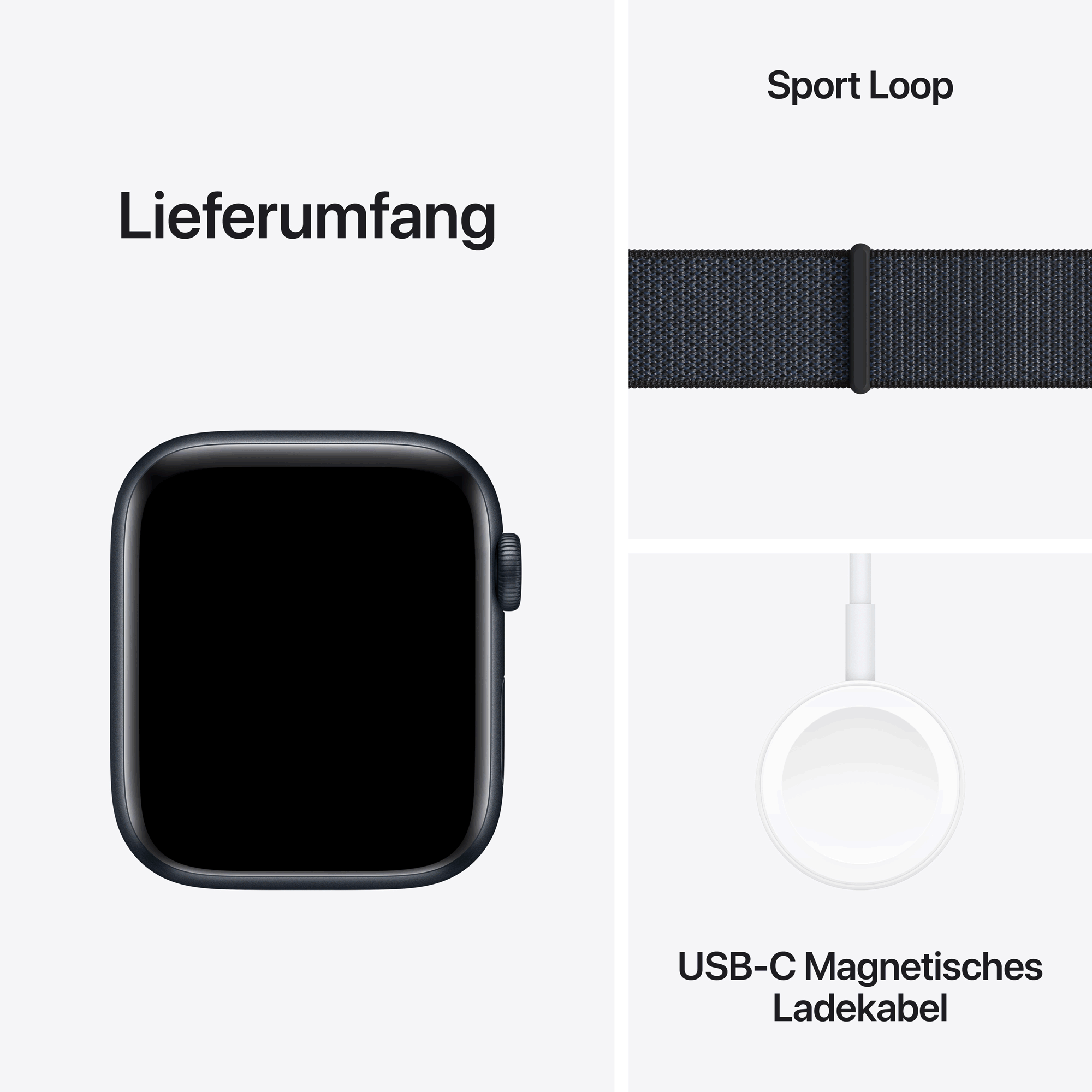 Купить Apple Watch SE GPS 44mm Midnight Aluminium Case mit Ink Sport Band (MXEP3QF/A) в магазине wardena.ru