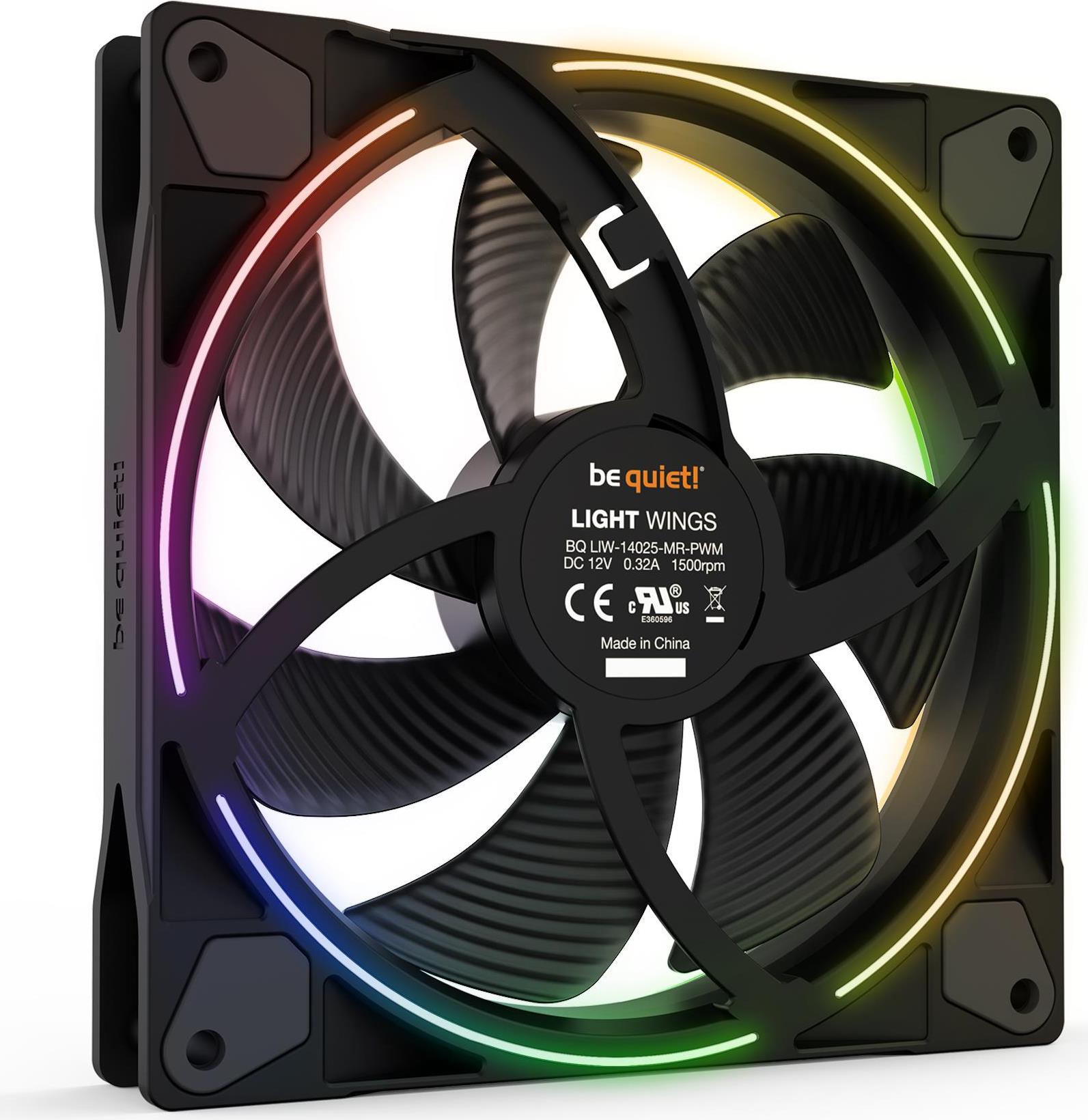 Купить be quiet! Light Wings - Gehäuselüfter - PWM - 140 mm - Schwarz (Packung mit 3) (BL078) в магазине wardena.ru