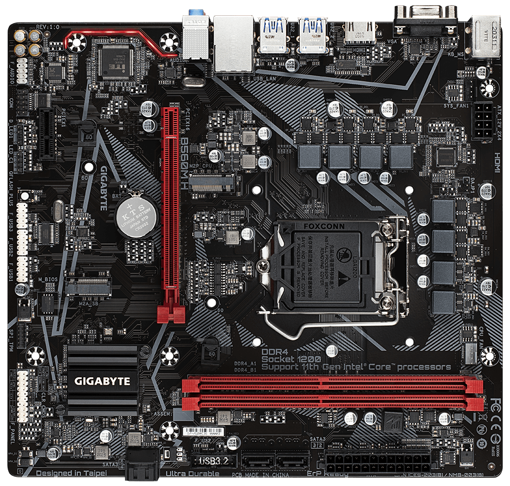 Купить Gigabyte B560M H - Intel - LGA 1200 - Intel® Celeron® - Intel® Core™ i3 - Intel Core i5 - Intel Core i7 - Intel Core i9 - Intel® Pentium® - LGA 1200 (Socket H5) - DDR4-SDRAM - 64 GB (B560M H) в магазине wardena.ru