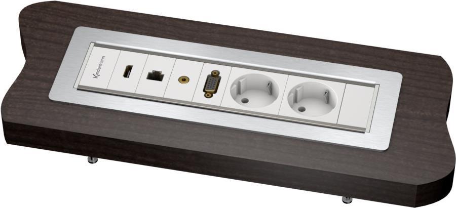 Купить Kindermann 4-fold - Rahmen für Anschlüsse - Tisch montierbar, oberflächenbündig montierbar - eloxiertes Aluminium (7449000020) в магазине wardena.ru
