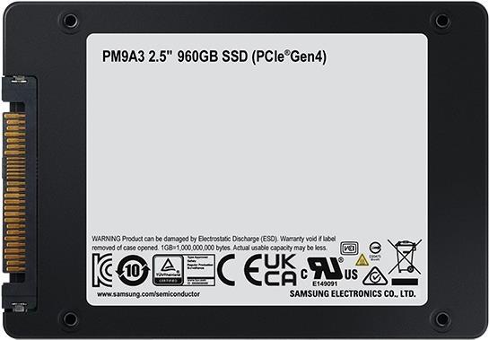 Купить Samsung PM9A3 MZ-QL296000 - SSD - verschlüsselt - 960GB - intern - 2.5" (6,4 cm) - U.2 PCIe 4,0 x4 (NVMe) - 256-Bit-AES - TCG Opal Encryption (MZ-QL296000) в магазине wardena.ru
