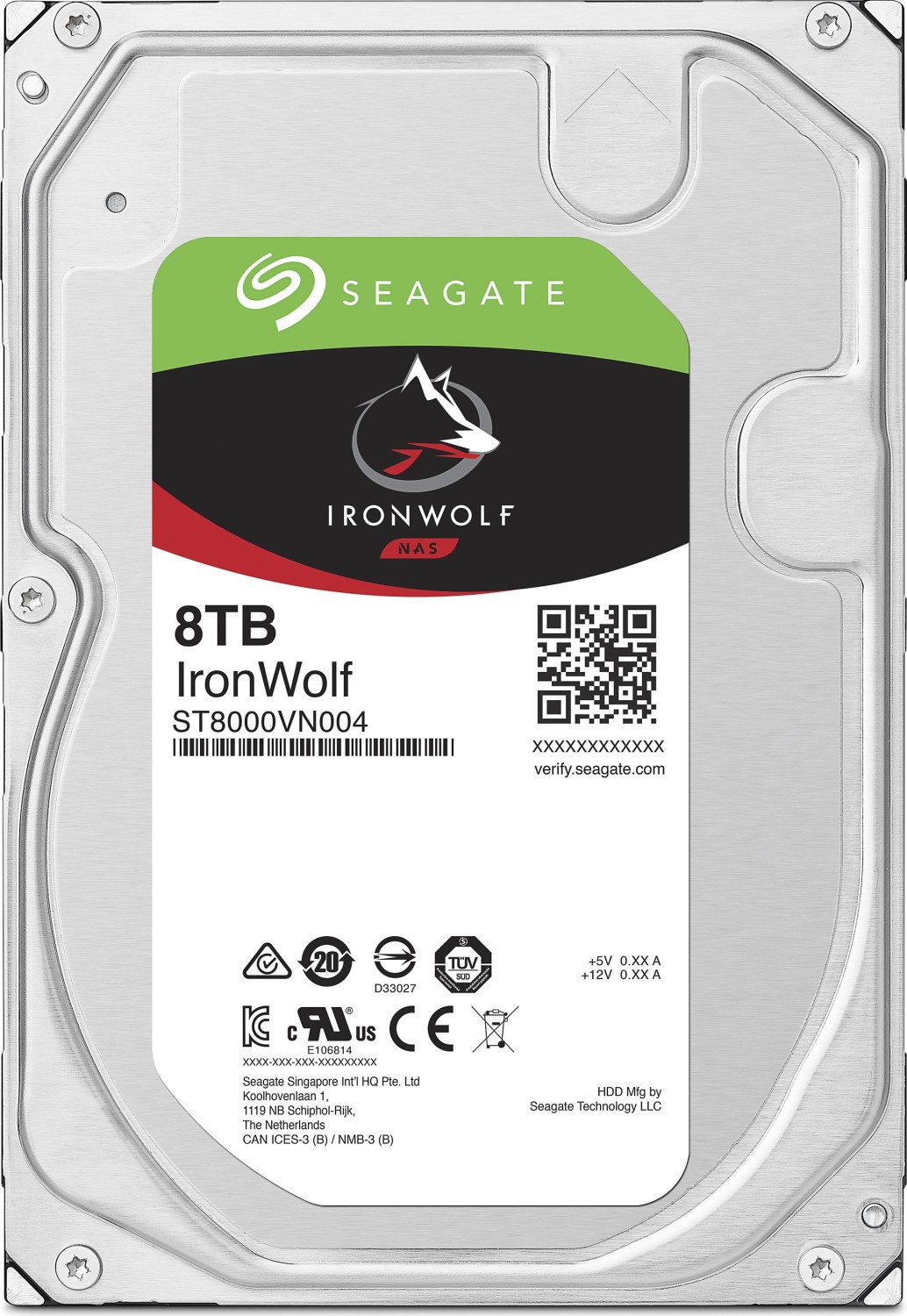 Купить Seagate IronWolf ST8000VN004 - Festplatte - 8 TB - intern - 3.5" (8.9 cm) - SATA 6Gb/s - 7200 U/min - Puffer: 256 MB в магазине wardena.ru