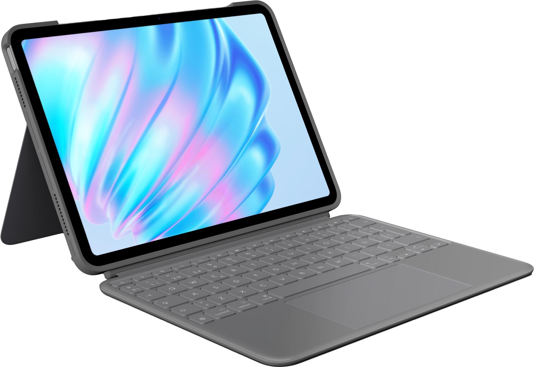 Купить Logitech Combo Touch - Tastatur und Foliohülle - mit Trackpad - hintergrundbeleuchtet - Apple Smart connector - QWERTY - Spanisch - Oxford Gray - für Apple 11-inch iPad Air (M2); 13-inch iPad Air (M2) (920-012632) в магазине wardena.ru