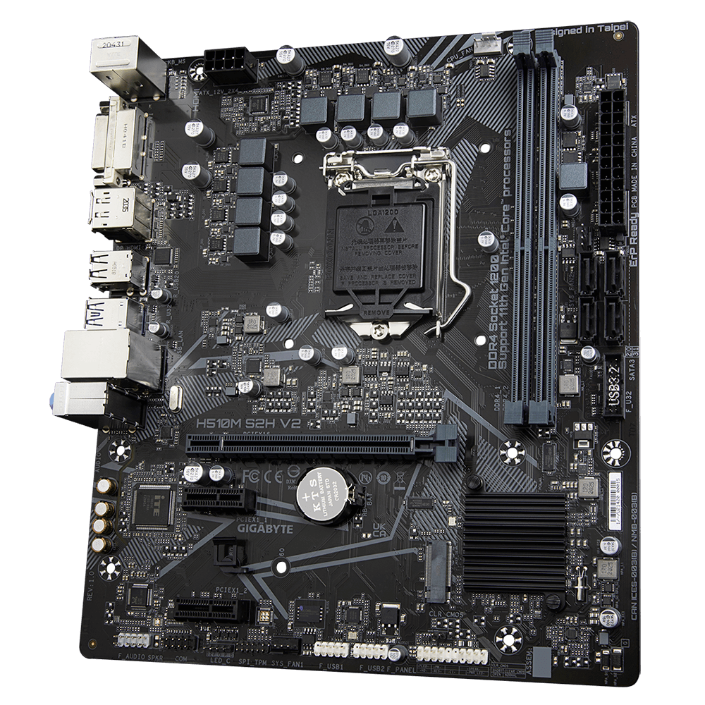 Купить Gigabyte H510M S2H V2 - Intel - LGA 1200 - Intel® Celeron® - Intel® Core™ i3 - Intel Core i5 - Intel Core i7 - Intel Core i9 - Intel® Pentium® - LGA 1200 (Socket H5) - DDR4-SDRAM - 64 GB (H510M S2H V2) в магазине wardena.ru